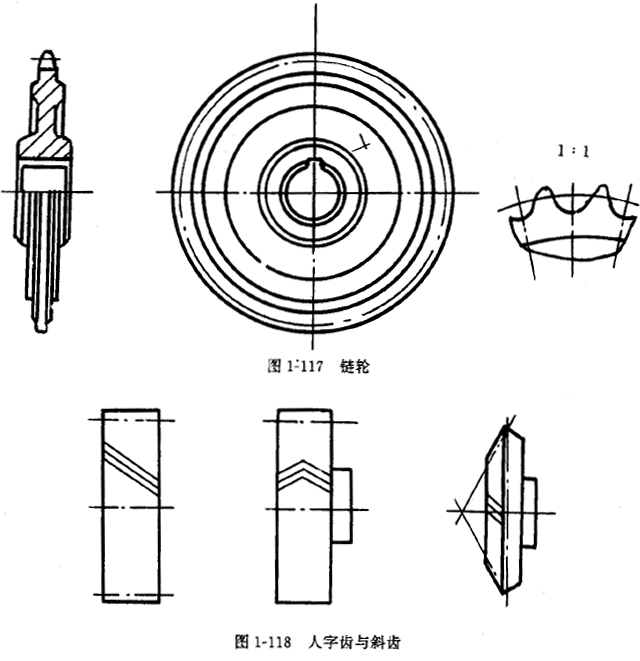 鏈輪的畫法、齒輪
