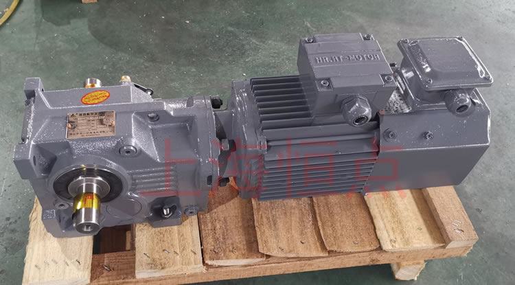 K37系列減速機輸入配變頻電機，輸出雙軸A+B 實物照片