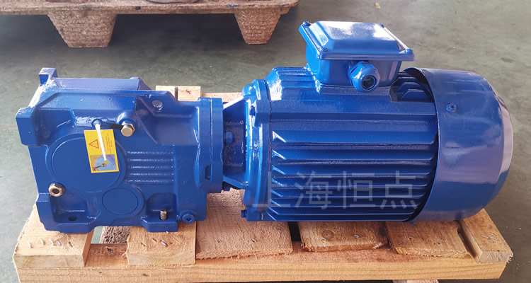 K37系列減速機，單軸輸出，配普通圓殼藍色電機