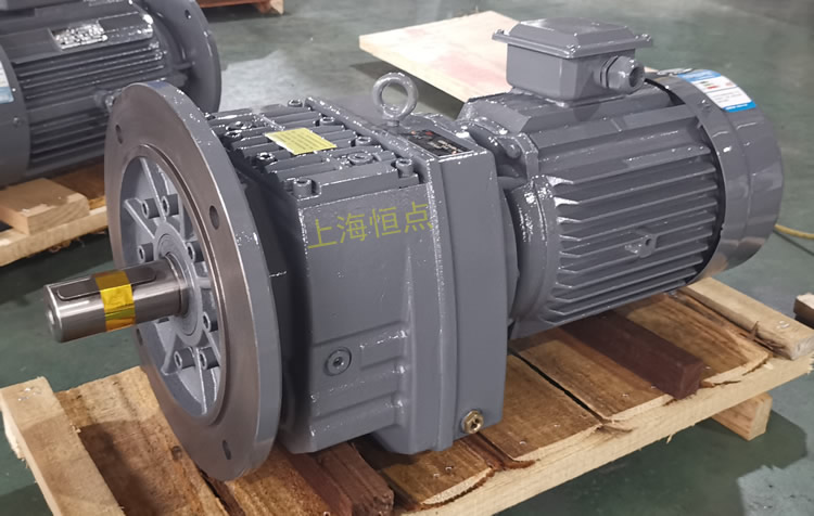 RF87減速機，立式安裝，輸入配電機，實物照片如下