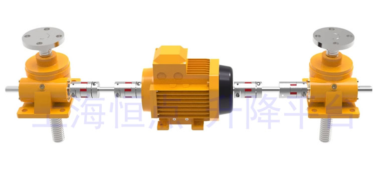 SWL系列直線型升降平台，電機居中實物圖